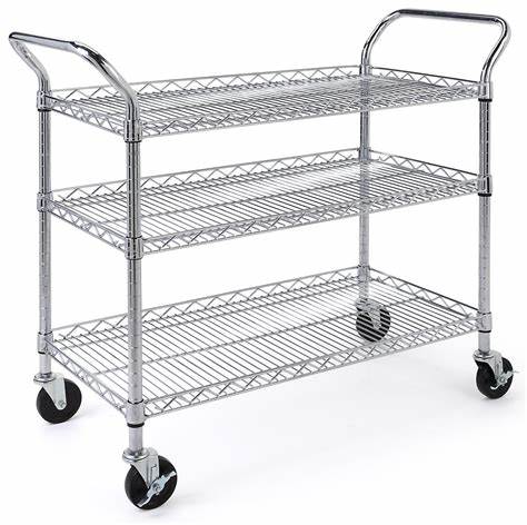 購買川井防靜電鍍鉻線網推車