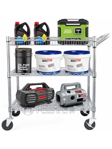 三層金屬揀貨車網籃周轉車