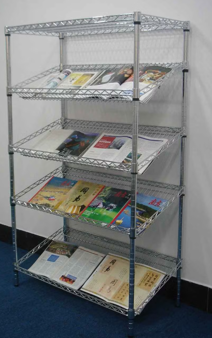 五層電鍍斜網設計書架成功案例分享