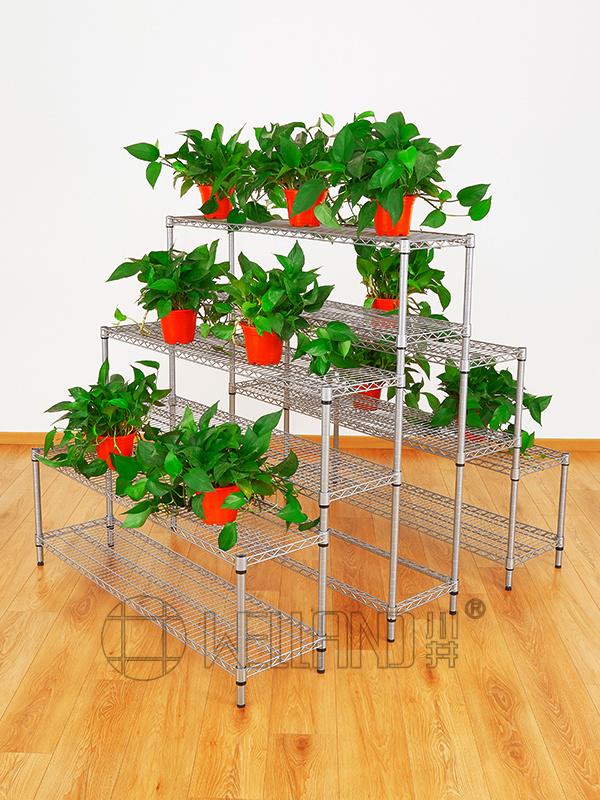 階梯式線網貨架