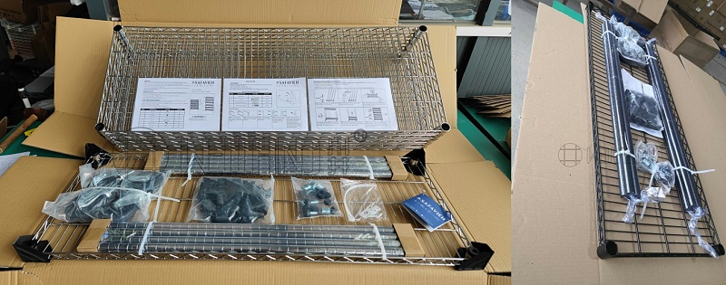 重型商用線網貨架電商包裝簡述