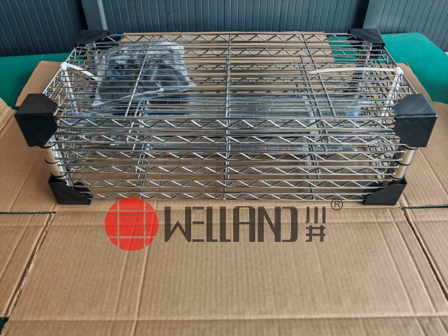 六層鍍鉻線網置物架電商包裝介紹