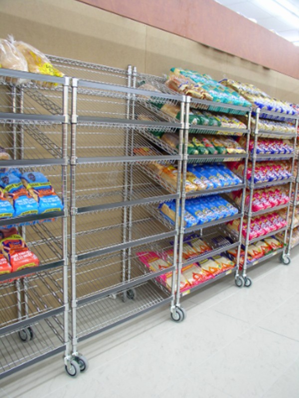 傾斜式可自由調節商超貨架